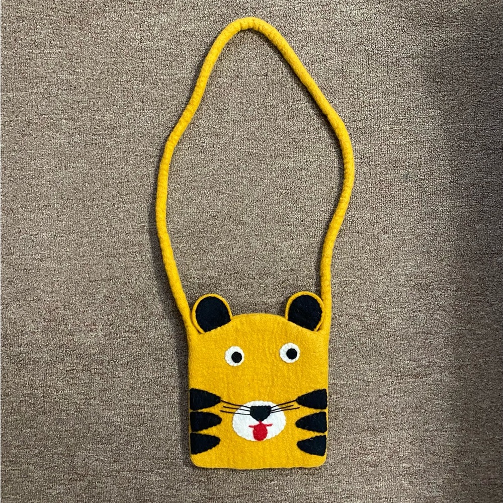 Crossbody Felt Tiger Purse -  Made in Nepal